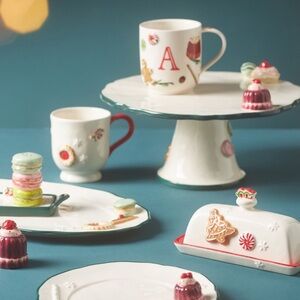 Anthropologie X Holifaye 3d Christmas pastry cake stand